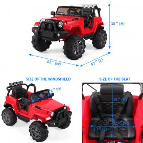 Jaxpety 12V Ride On Car Kids W/ MP3 Electric Battery Power RC Remote Control Red