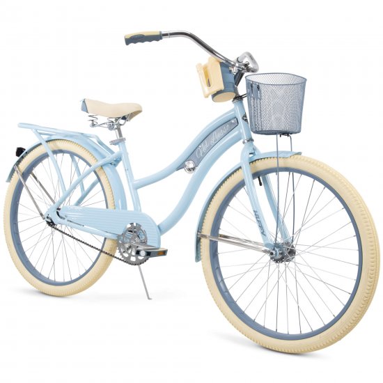 Huffy, Nel Lusso Classic Cruiser Bike with Perfect Fit Frame, Women\'s, Light Blue, 26 In.