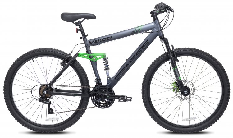 Genesis 26\" V2100 Men\'s Dual Suspension Mountain Bike, Slate Gray