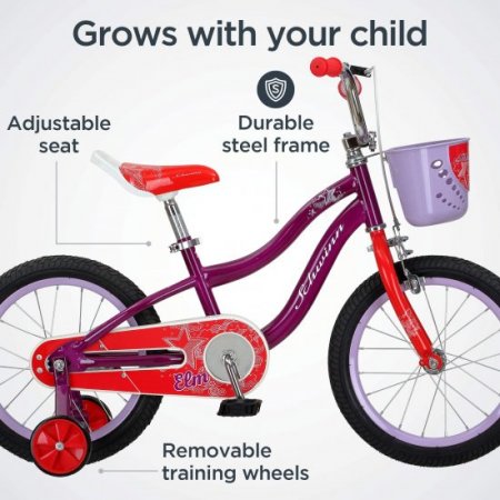 Schwinn Girls Bike for Toddlers and Kids 16'' Purple