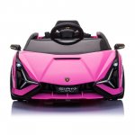 Ride on Toys for 3-4 Year Olds Boy Girl, Lamborghini SIAN 12 V Kids Ride On Car with Remote Control, Battery Powered Power 4 Wheels Vehicles with LED Lights, Horn, Birthday Gift, Pink