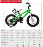 RoyalBaby Kids Bike Boys Girls Freestyle Bicycle 14 inch with Training Wheels Child's Bike Green