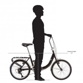 Schwinn Folding Commuter Bike, 20-inch wheels, ages 14+, Black