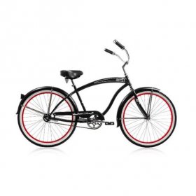 Micargi ROVER GX 26" Beach Cruiser Coaster Brake Single Speed Stainless Steel Spokes One Piece Crank Alloy Red Rims 36H White Wall Tire With Fenders