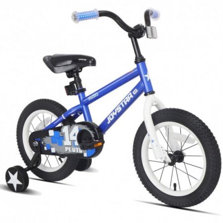 JOYSTAR Pluto Series 18-Inch Pre-Assembled Ride-On Kids Bike w/ Kickstand, Blue