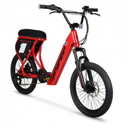 Hyper Bicycles Radster Electric Bike, 20inch Wheels, Low Step 36 volt, 20+ Mile Range, Red