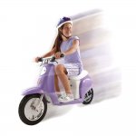 Razor Pocket Mod Miniature Euro 24V Electric Kids Ride On Retro Scooter, Purple