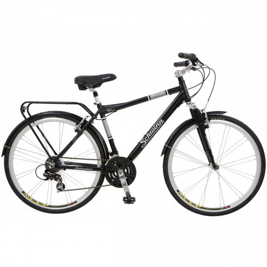 Schwinn 700c Hybrid Bicycle with Full Fenders and Rear Cargo Rack