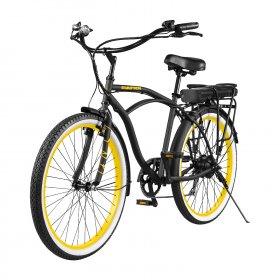 Swagtron EB11 Electric Cruise Bicycle 7-Speed Full Size 26 In. E-Bike Removable Battery