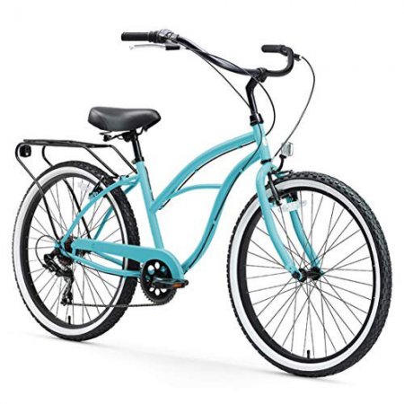 sixthreezero Around The Block Women's 7-Speed Beach Cruiser Bicycle, 24 In. Wheels,Seat/Grips, 14 In.