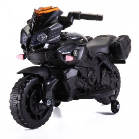4 Wheels Electric Bicycle, Kids Ride on Motorcycle, Single Drive Motocross, Toddler Motorized Motorcycle Bike, 6V/4.5Ah Power Wheels Dirt Bike for Boys and Girls, 3-5 Years Old - Black