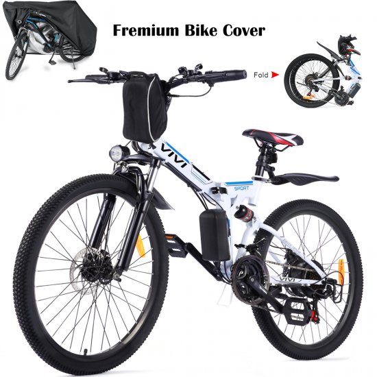 Vivi 350W Folding Electric Bike Electric Mountain Bicycle 26\" Lightweight Ebike, Electric Bike for Adults with Removable 8Ah Lithium Battery,Professional 21 Speed