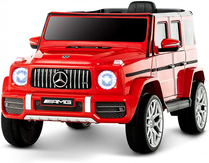 Uenjoy 12V Licensed Mercedes-Benz G63 Kids Ride On Car Electric Cars Motorized Vehicles for Girls,Boys, with Remote Control, Music, Horn, Spring Suspension, Safety Lock, LED Light,AUX