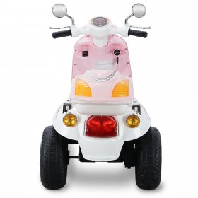 Kidzone Ride On Scooter 6V Toy Battery Powered Electric 3 Wheel Power Bicycle With Music, Horn, Headlight, Light Pink