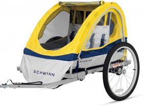 Schwinn Bike Trailer for Toddlers, Kids, Single and Double Baby Carrier, 16-20-inch Wheels