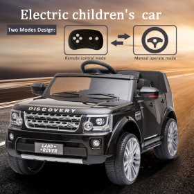 Ride-On Car Toys, 12V Battery Powered Electric 4 Wheels Kids Toys with Remote Control, Wheels Suspension, Front Storage Box and LED Headlights, Christmas Gifts for 3-5 Years Old Kids, Black