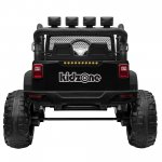 Kidzone Kids 12V 9AH Battery Powered Extra Wide Seat Ride On Truck with DIY License Plate, Off Road Big Wheels, Front Bumper, LED light, Remote Control, Bluetooth Music, 2 Speeds - Black