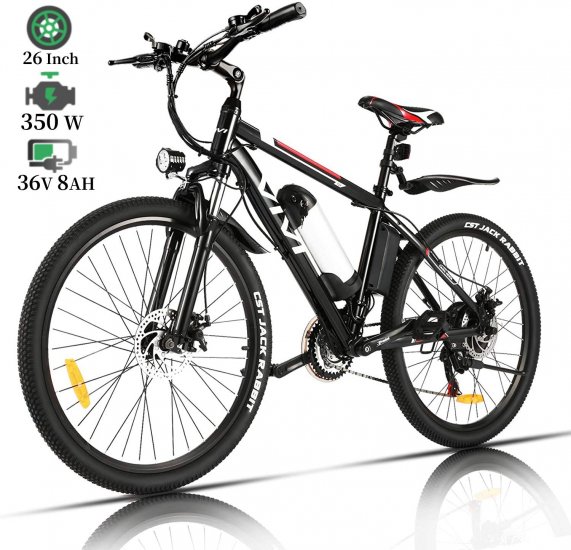 26\" Electric Bike 21 Speed 350W Electric Mountain Bicycle 15Mph with 8AH Removable Battery City Bicycle for Women Adults