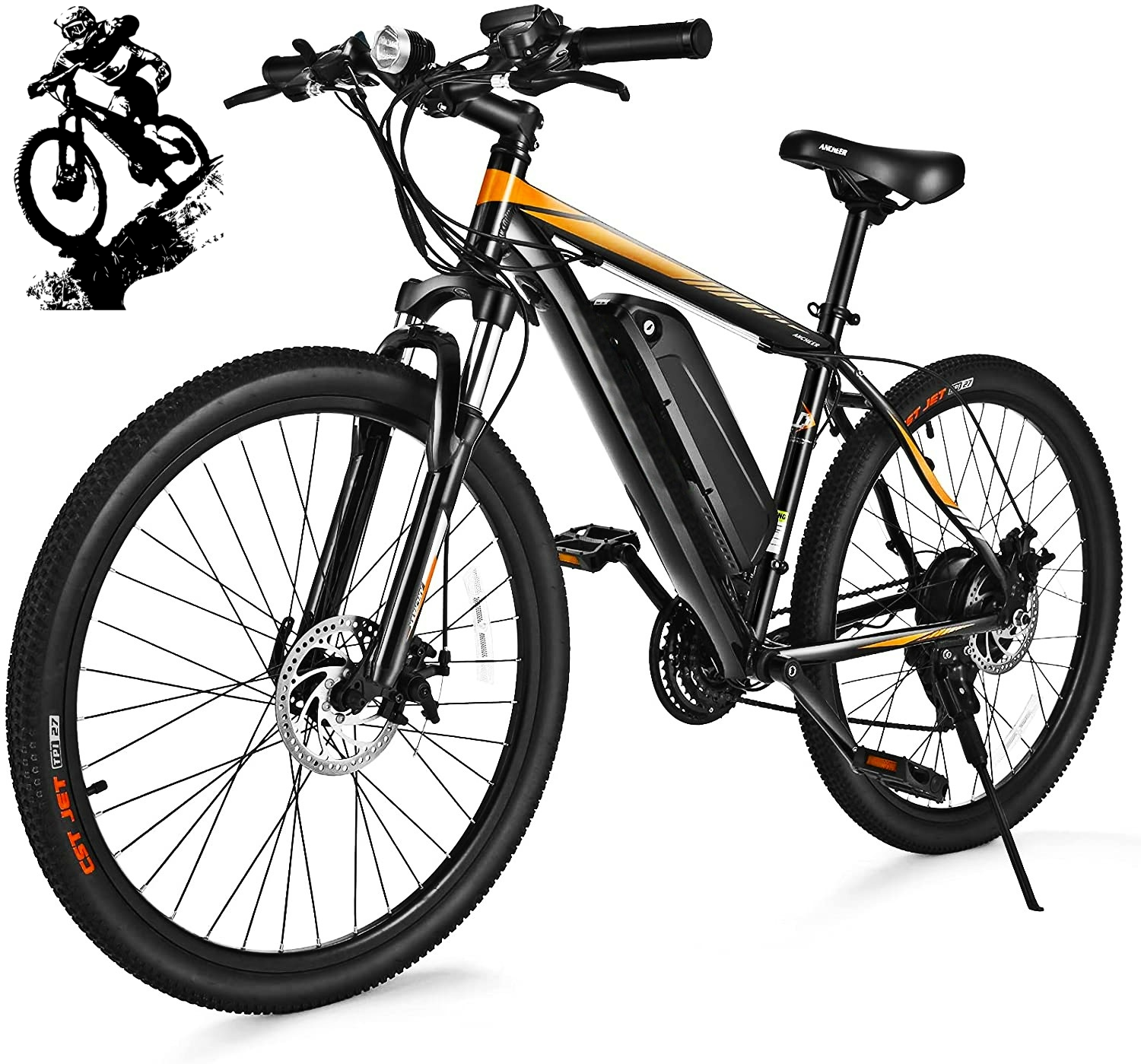 26" 350W Electric Mountain Bike, 21 Speed E-Bike for Adults Commuter Bicycle with 36V 10.4Ah Removable Battery, 20MPH ?Dirt Riding Cruiser