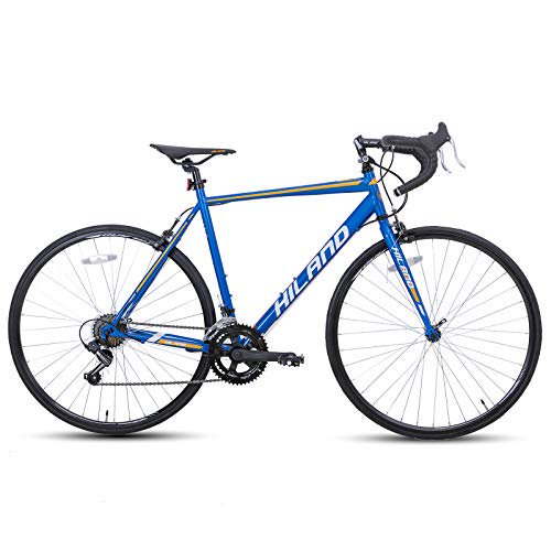 Hiland Road Bike 700C Racing Bicycle with Shimano 14 Speeds Blue 58cm