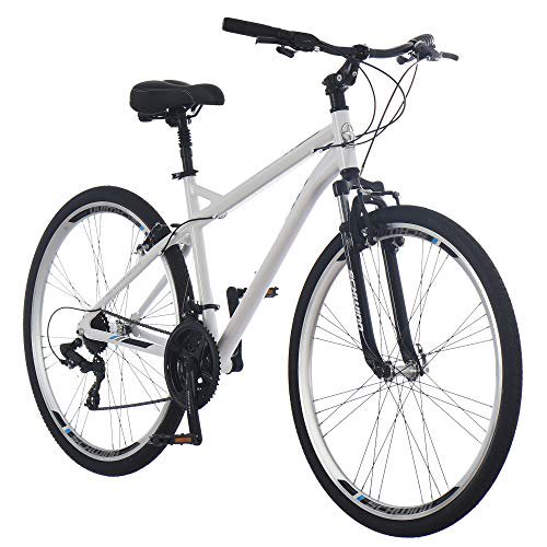 Schwinn 3.0 Mens Hybrid Bike, 700c Wheels, 21-Speed, 18-Inch Frame, White