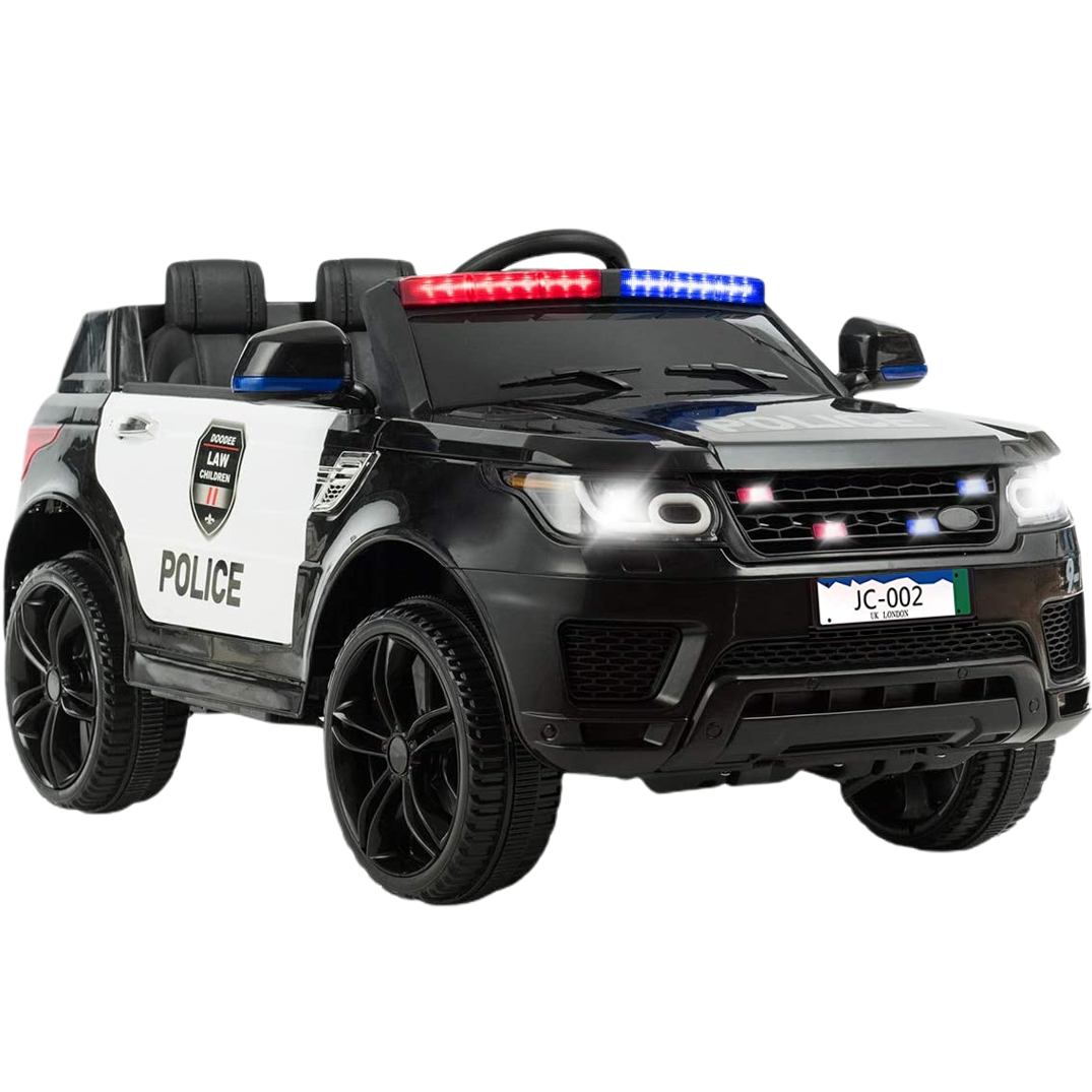 Battery Powered Ride on Toys, 12V Ride on Cars with Remote Control, Power 4 Wheels Police Ride on Truck SUV Car, Electric Ride on Car Toy for Boys Girls, LED Flashing Light, Music, Horn, USB